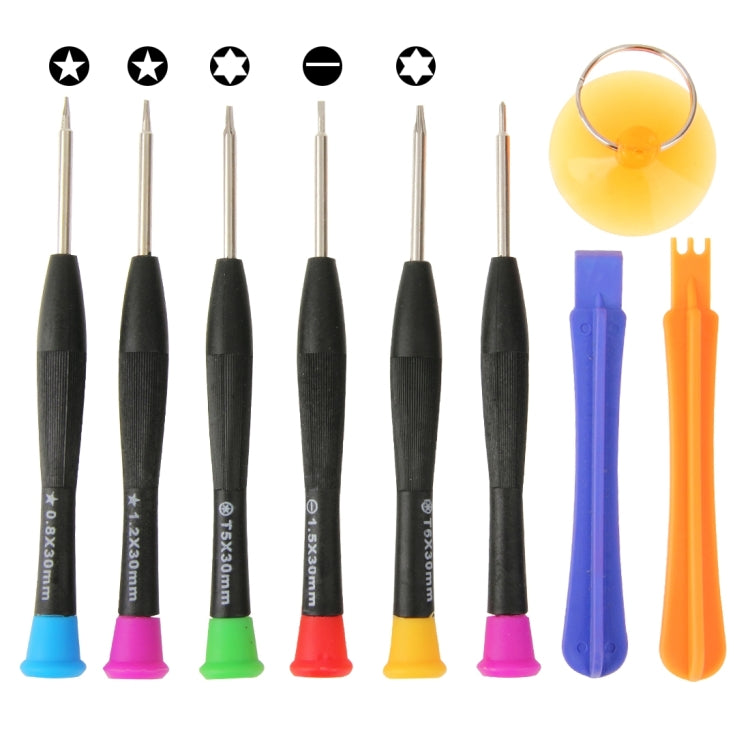 Kit di strumenti aperti per riparazione di cacciaviti professionali 9 in 1 per iPhone 6 e 6s / iPhone 5 e 5S, 8026 Kit di strumenti aperti per riparazione di cacciaviti professionali 9 in 1 per iPhone 6 e 6s / iPhone 5 e 5S, 8026